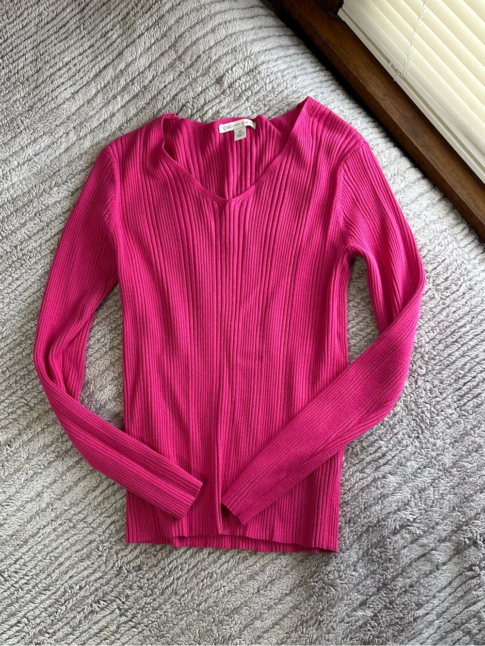 Cato Hot Pink Long Sleeve Sweater Size M Casual Work Fall Layering Business